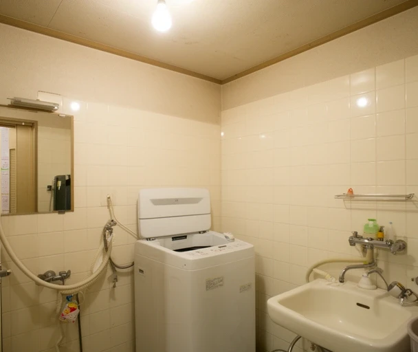 洗面所に設置されたアイリスオーヤマの洗濯機